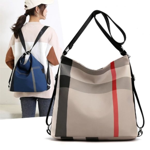 New Multifunctional Lattice Backpack Women's Bag Casual Shoulder Bag Travel Back